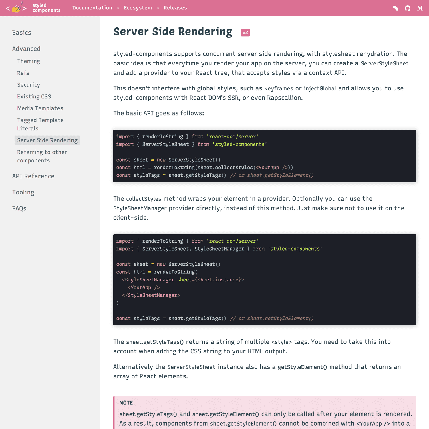 ReactJS docs, with fonts overridden by Recursive Mono