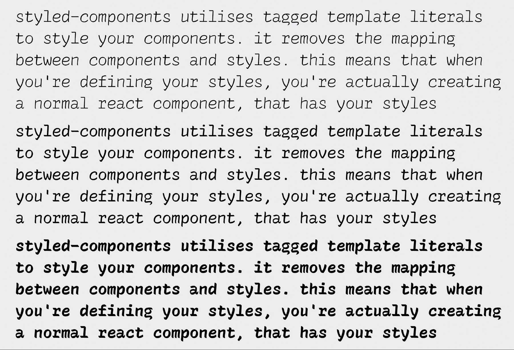 first version of recursive mono, drawn over top of IBM Plex Sans