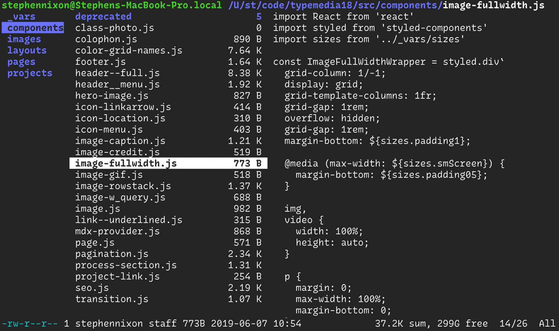 recursive mono used in the command line tool Ranger