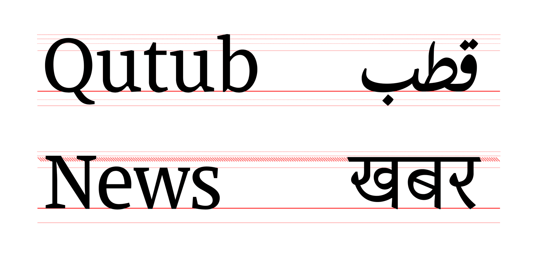 Qutub News font - layout