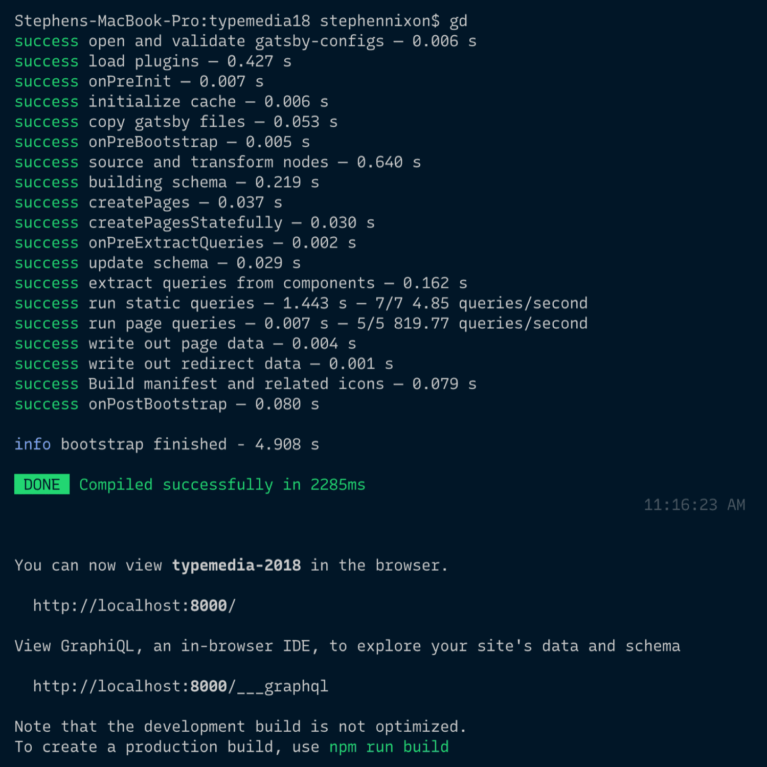 recursive mono strict in a command line of a gatsby development build